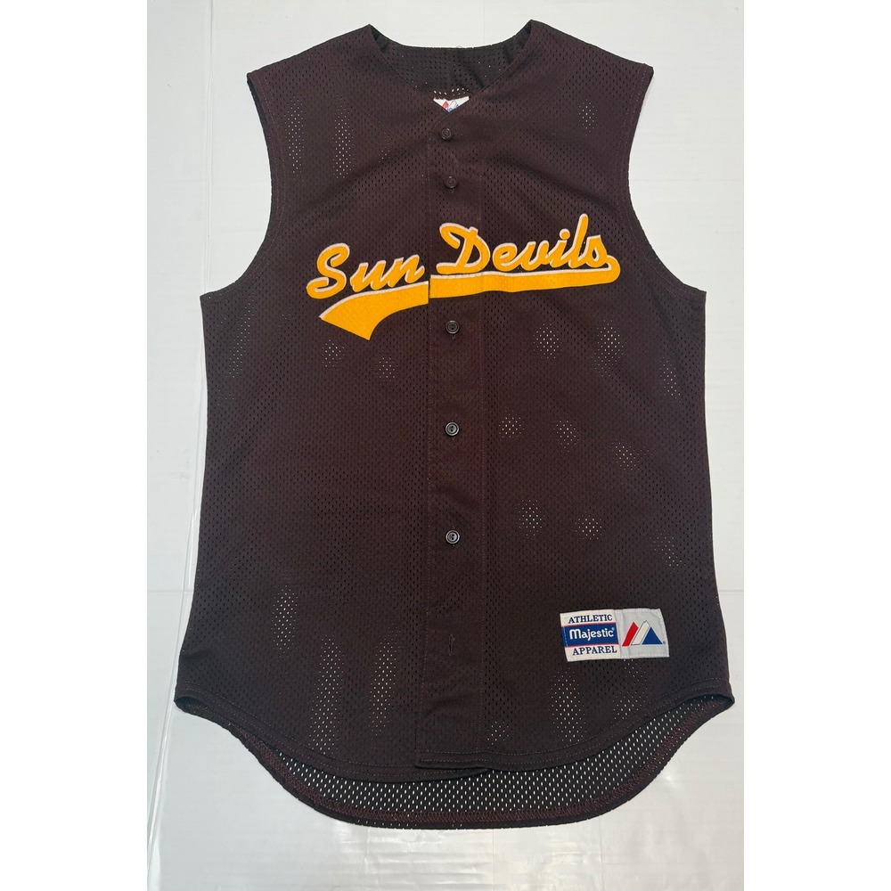 Vintage‎ Majestic Arizona State Sun Devils Baseball Jersey Mesh Sleeveless Small